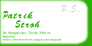 patrik stroh business card